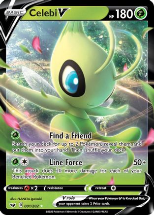 Celebi V 1/202 - SWSH01 Sword & Shield Base Set Holofoil - Poke-Collect
