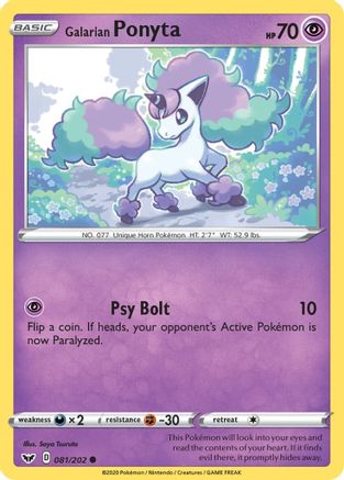 Galarian Ponyta 81/202 - SWSH01 Sword & Shield Base Set - Poke-Collect
