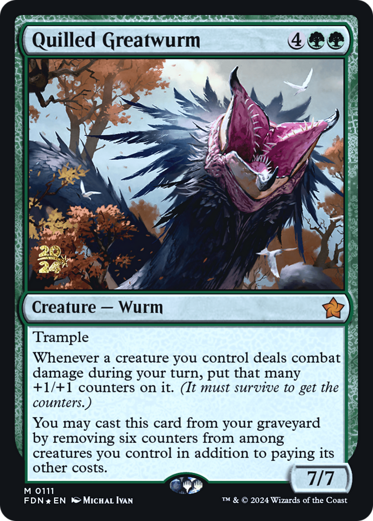 Quilled Greatwurm (PRE-111) - Foundations Promos Foil - Poke-Collect