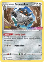 Galarian Perrserker - SWSH008 (Prerelease) [Staff] SWSH008 - SWSH Sword & Shield Promo Cards Holofoil - Poke-Collect