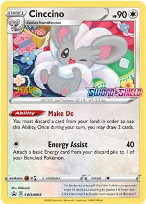 Cinccino - SWSH009 (Prerelease) [Staff] SWSH009 - SWSH Sword & Shield Promo Cards Holofoil - Poke-Collect