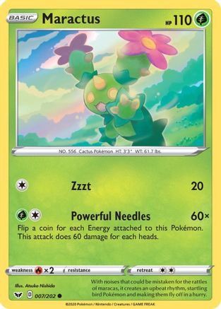Maractus 7/202 - SWSH01 Sword & Shield Base Set Reverse Holofoil - Poke-Collect