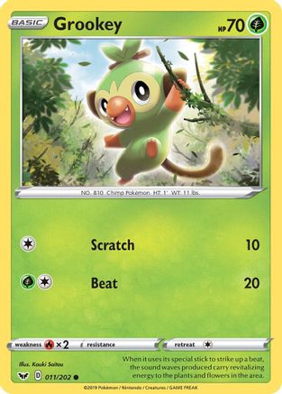 Grookey (011) 11/202 - SWSH01 Sword & Shield Base Set - Poke-Collect