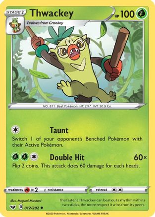 Thwackey 12/202 - Sword & Shield Reverse Holofoil - Poke-Collect