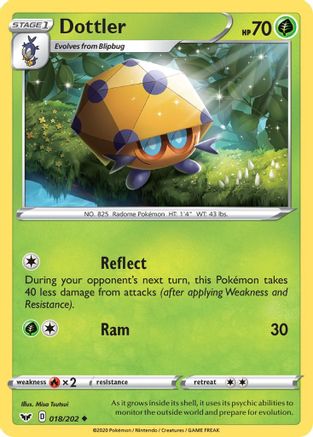Dottler 18/202 - SWSH01 Sword & Shield Base Set Reverse Holofoil - Poke-Collect