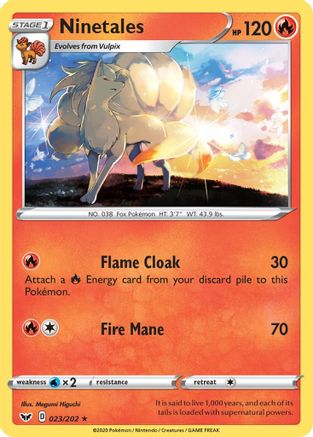 Ninetales 23/202 - SWSH01 Sword & Shield Base Set Reverse Holofoil - Poke-Collect