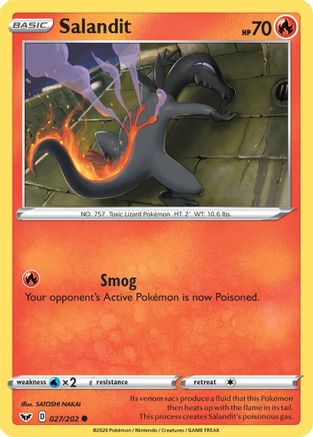Salandit 27/202 - SWSH01 Sword & Shield Base Set - Poke-Collect