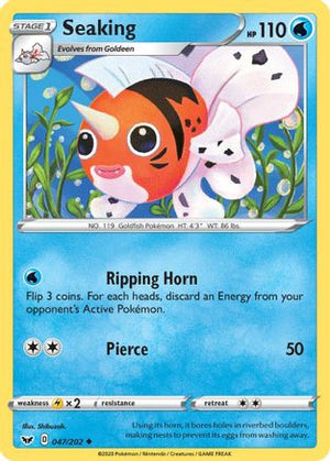 Seaking 47/202 - SWSH01 Sword & Shield Base Set Reverse Holofoil - Poke-Collect