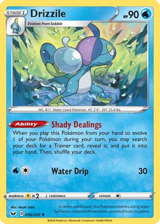 Drizzile (056) 56/202 - SWSH01 Sword & Shield Base Set Reverse Holofoil - Poke-Collect