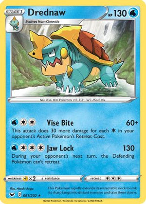 Drednaw 61/202 - SWSH01 Sword & Shield Base Set Reverse Holofoil - Poke-Collect