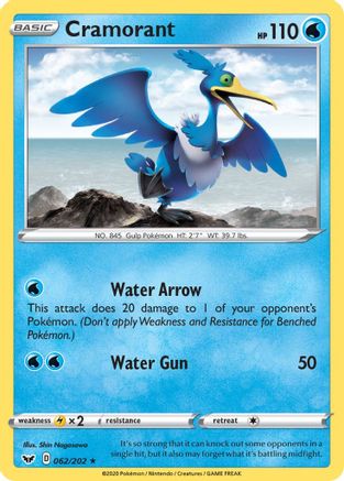 Cramorant 62/202 - SWSH01 Sword & Shield Base Set - Poke-Collect