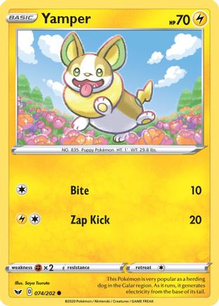 Yamper 74/202 - Sword & Shield - Poke-Collect