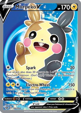 Morpeko V (Full Art) 190/202 - SWSH01 Sword & Shield Base Set Holofoil - Poke-Collect