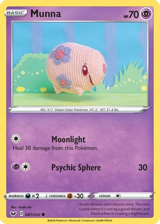 Munna 87/202 - SWSH01 Sword & Shield Base Set - Poke-Collect