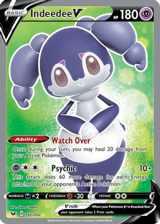 Indeedee V (Full Art) 192/202 - SWSH01 Sword & Shield Base Set Holofoil - Poke-Collect