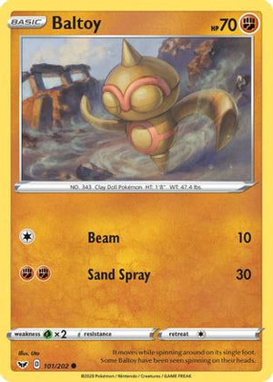 Baltoy (101) 101/202 - SWSH01 Sword & Shield Base Set Reverse Holofoil - Poke-Collect