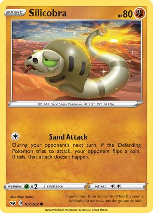 Silicobra (107) 107/202 - SWSH01 Sword & Shield Base Set Reverse Holofoil - Poke-Collect