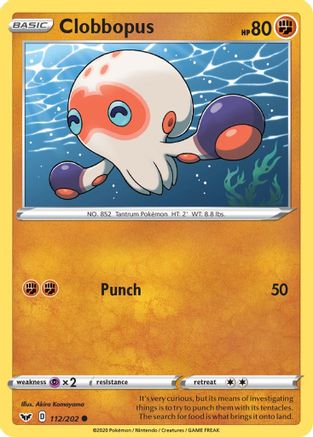Clobbopus (112) 112/202 - SWSH01 Sword & Shield Base Set Reverse Holofoil - Poke-Collect