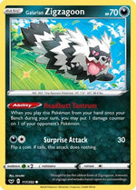 Galarian Zigzagoon 117/202 - SWSH01 Sword & Shield Base Set Reverse Holofoil - Poke-Collect