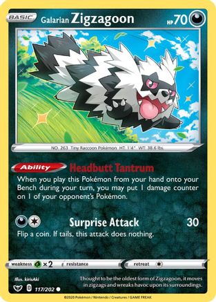 Galarian Zigzagoon 117/202 - SWSH01 Sword & Shield Base Set - Poke-Collect