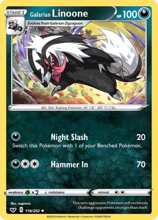 Galarian Linoone 118/202 - SWSH01 Sword & Shield Base Set - Poke-Collect