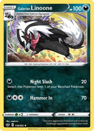 Galarian Linoone 118/202 - SWSH01 Sword & Shield Base Set - Poke-Collect