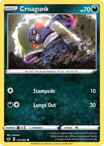 Croagunk 123/202 - SWSH01 Sword & Shield Base Set Reverse Holofoil - Poke-Collect