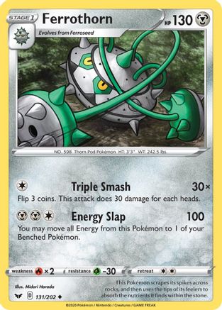 Ferrothorn 131/202 - SWSH01 Sword & Shield Base Set Reverse Holofoil - Poke-Collect