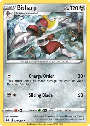 Bisharp 134/202 - SWSH01 Sword & Shield Base Set - Poke-Collect