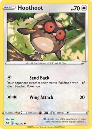 Hoothoot 143/202 - SWSH01 Sword & Shield Base Set - Poke-Collect