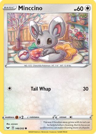 Minccino (146) 146/202 - SWSH01 Sword & Shield Base Set - Poke-Collect