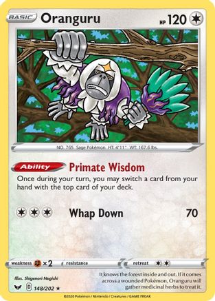 Oranguru 148/202 - SWSH01 Sword & Shield Base Set Reverse Holofoil - Poke-Collect
