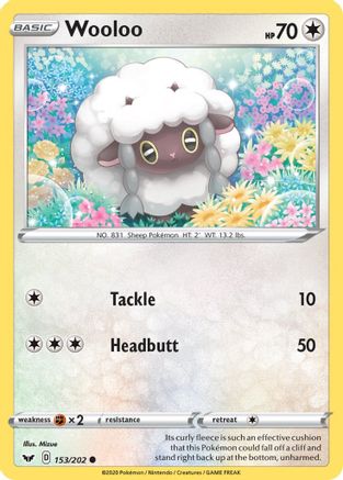 Wooloo 153/202 - Sword & Shield Reverse Holofoil - Poke-Collect