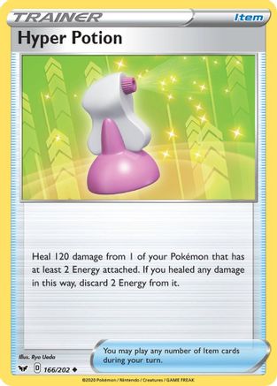 Hyper Potion 166/202 - SWSH01 Sword & Shield Base Set Reverse Holofoil - Poke-Collect