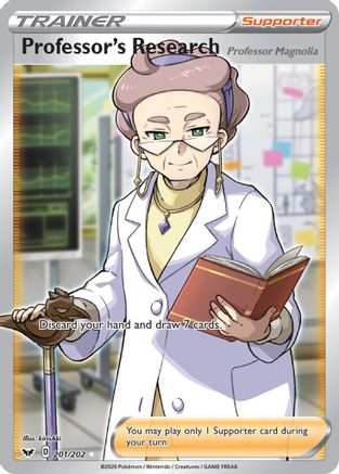 Professor's Research (Full Art) 201/202 - SWSH01 Sword & Shield Base Set Holofoil - Poke-Collect