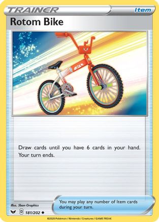 Rotom Bike 181/202 - SWSH01 Sword & Shield Base Set Reverse Holofoil - Poke-Collect