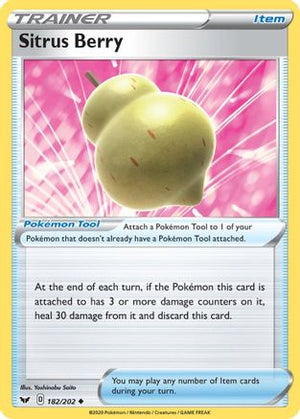 Sitrus Berry 182/202 - SWSH01 Sword & Shield Base Set Reverse Holofoil - Poke-Collect