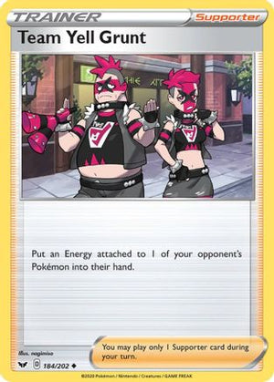 Team Yell Grunt 184/202 - Sword & Shield Reverse Holofoil - Poke-Collect