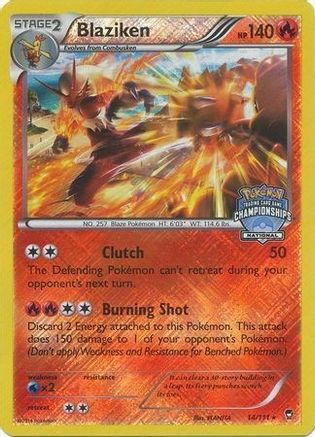 Blaziken - 14/111 (National Championships) 14 - League & Championship Cards Reverse Holofoil - Poke-Collect