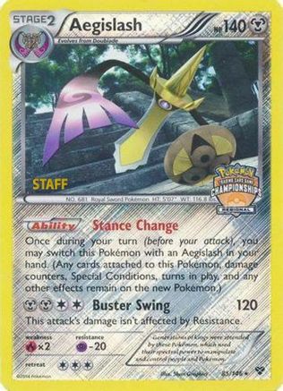 Aegislash - 85/146 (Regional Championships) [Staff] 85 - League & Championship Cards Reverse Holofoil - Poke-Collect