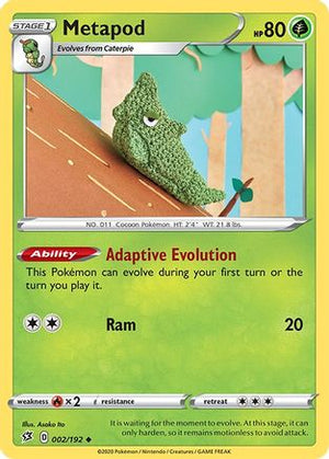 Metapod 2/192 - SWSH02 Rebel Clash Reverse Holofoil - Poke-Collect