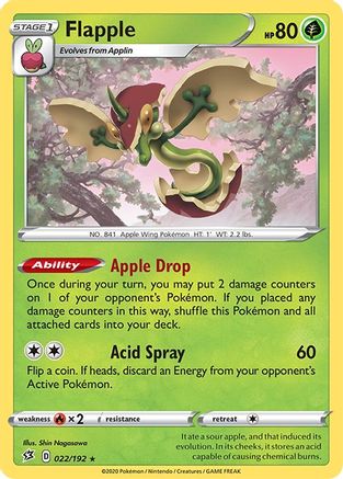 Flapple 22/192 - SWSH02 Rebel Clash Holofoil - Poke-Collect