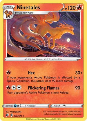 Ninetales 25/192 - SWSH02 Rebel Clash Reverse Holofoil - Poke-Collect