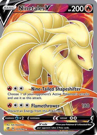 Ninetales V (Full Art) 177/192 - SWSH02 Rebel Clash Holofoil - Poke-Collect
