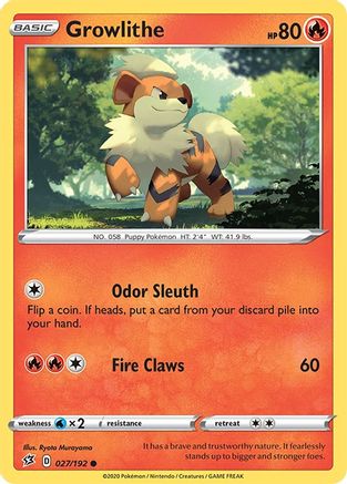 Growlithe 27/192 - SWSH02 Rebel Clash Reverse Holofoil - Poke-Collect