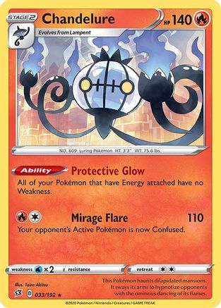 Chandelure 33/192 - SWSH02 Rebel Clash Holofoil - Poke-Collect