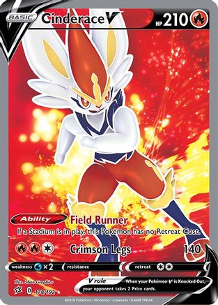 Cinderace V (Full Art) 178/192 - SWSH02 Rebel Clash Holofoil - Poke-Collect