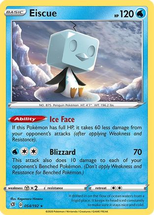 Eiscue 54/192 - SWSH02 Rebel Clash Holofoil - Poke-Collect