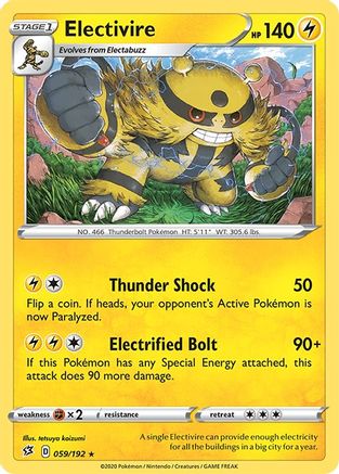 Electivire 59/192 - SWSH02 Rebel Clash Reverse Holofoil - Poke-Collect
