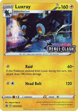 Luxray - SWSH023 (Prerelease) [Staff] SWSH023 - SWSH Sword & Shield Promo Cards Holofoil - Poke-Collect